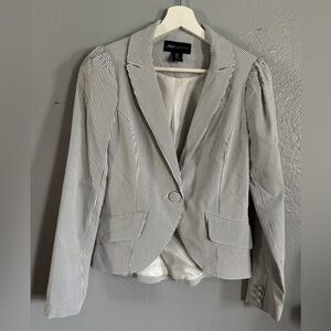 Jones NY Women's‎ City Fit Cotton Blend Striped Blazer SZ SM.